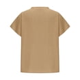 thumbnail image 4 of Blusas de Manga Corta para Mujeres, Moda Verano Cuello V Ocio Tres Cuartos de Manga Sólida para Toda la Temporada, 4 of 6