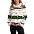 thumbnail image 2 of Craaazy Christmas Long Sleeve Tops for Women Trendy Oversized Crewneck Xmas Fall Pullover Gifts, 2 of 7
