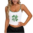 thumbnail image 1 of TaTaai Women's Casual St Patrick Day Top Sleeveless Printed U Neck Cami Solid Color Vest Soft Lightweight Spring Summer Daily Beach Wear Gift, 1 of 6
