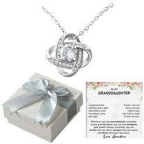 Granddaughter Eternal KnotNecklace - Four Leaf Pendant with Emotional Memory Gift Box, Family Love Accessory