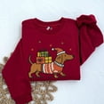 thumbnail image 2 of Embroidered Christmas Dachshund Sweatshirt: Dog Owner Christmas Gift, Dachshund Christmas Sweatshirt, Dachshund Mom Sweater, 2 of 5