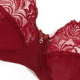 thumbnail image 6 of Women Embroidery Floral Lace Bra Underwire 3/4 Cup Bralette Unlined Non-Padded Push up Brassiere, 6 of 9