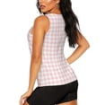 thumbnail image 3 of Fotbe Checkboard Blusas Sin Mangas para Mujer – Estilo Casual, Corte Suelto, Slim-Fit, Cuello Redondo Deportivo, Tops de Verano para Gimnasio y Yoga-Large, 3 of 7