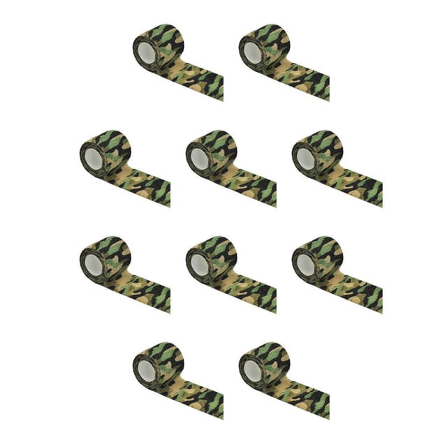 Naiovety Vendaje elástico transpirable para deportes, vendaje autoadhesivo para entrenamiento, cinta de supervivencia para acampar, camuflaje para Camuflaje 5.0cmx4.5m 10piezas Naiovety CBP265604