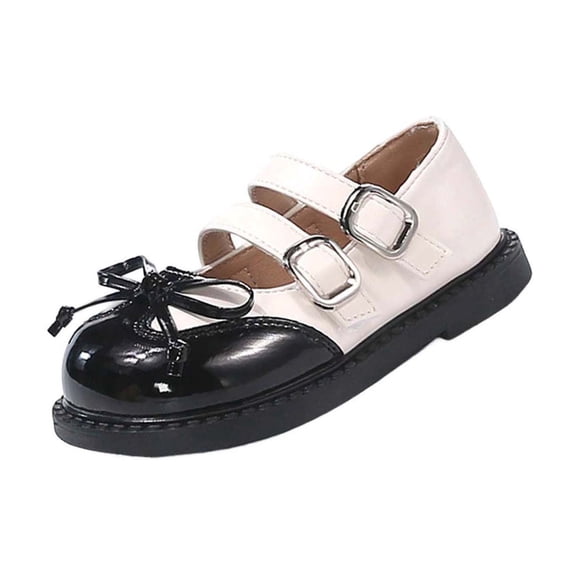 Owordtank Toddler Little Kids Girls Classic Low Heel Dress Shoes Mary Jane Flats Back to School Uniform Shoes