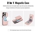 thumbnail image 2 of Allytechgroup 2 in 1 Wallet Case for Apple iPhone 12 Pro Max, Magnetic Cards Holder Detachable Cover Compatible with Magsafe Protective for Women Men, Rosegold, 2 of 7