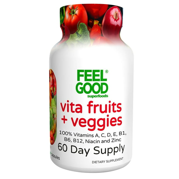 FeelGood Superfoods Vita Fruits and Veggies Dietary Supplement Capsules