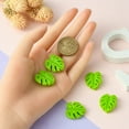 thumbnail image 4 of Monstera Leaf Food Grade Eco-Friendly Silicone Focal Beads Chewing Beads For Teethers DIY Nursing Necklaces Making Lawn Green 23x21x7mm Hole: 2mm, 4 of 5