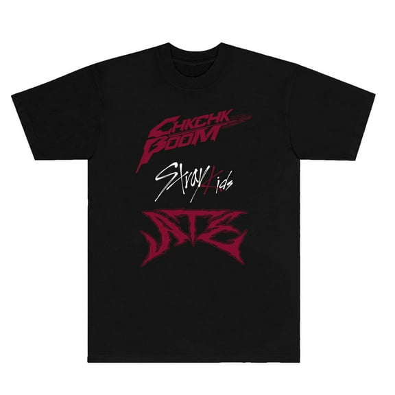 Kpop Stray Kids Ate Chk Chk Boom T-Shirts SKZ New Logo Tee Cosplay Women Men Fashion Short Sleeve