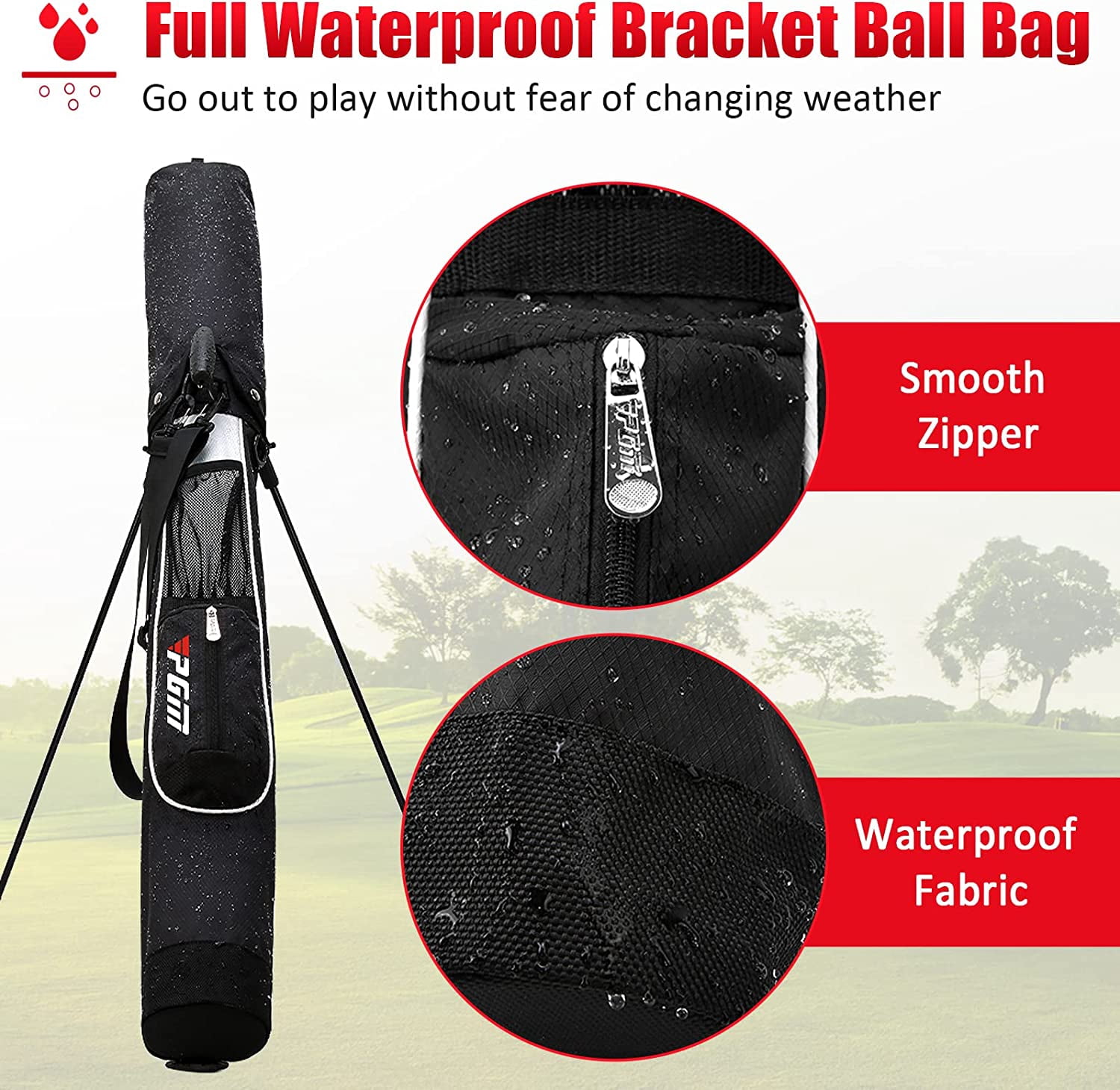 Golf Bag with Stand and Strap - Ultra-Lightweight Pitch and Putt Carry Bag Holds Up to 9 Clubs - Waterproof Driving Range Travel Bag for Par 3 & Executive Courses