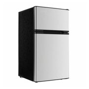 Mini Fridge with Freezer, 3.2 Cu.Ft, Two Door Compact Refrigerator, Adjustable Temp, Energy Efficient, Reversible Door, Low Noise - Bedroom, Dorm, Office