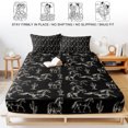 thumbnail image 5 of Queen Size Fitted Sheet Set - Western Wild Horse 3 Piece Bedding Sets 16" Deep Pocket Fitted Sheet with 2 Pillowcases, Desert Cactus Vintage Black Brushed Microfiber Hotel Luxury Bed Sheets, 5 of 9