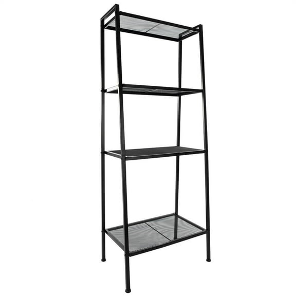 Storage Rack, 4 Tiers Bookshelf Widen Bookcases Black