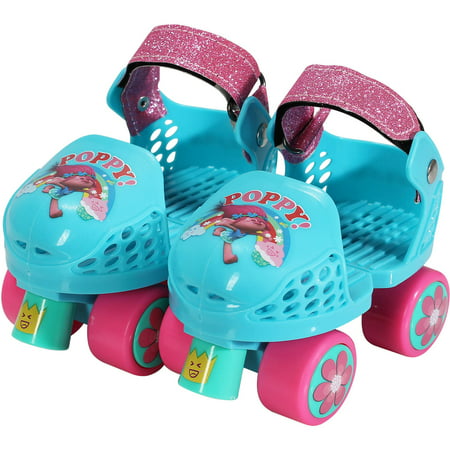 Playwheels Trolls Kids Roller Skate, Junior Size 6-12 with Kneepads