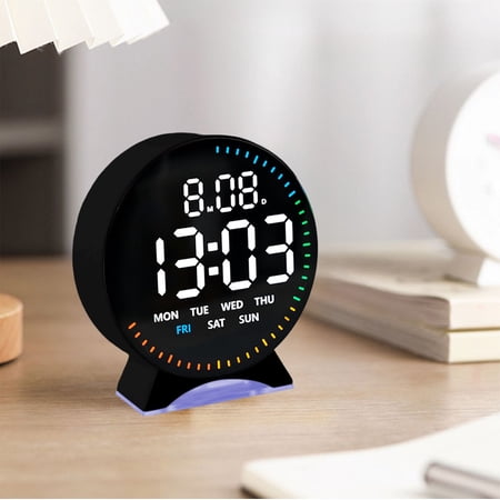 Digital Desk Clock, Desk Alarm Clocks with Date, Battery Operated or USB Rechargeable, Large Display Digital Calendar Alarm Clock for Adult, Bedroom, Office, Auto DST.