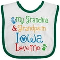 thumbnail image 3 of Inktastic Iowa Grandma Grandpa Loves Me Boys or Girls Baby Bib, 3 of 4