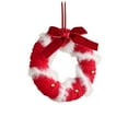 thumbnail image 3 of Yhmxh Christmas Hanging Ornaments Gold Bells, Christmas Tree Decoration with Red Bow, Small Plush Wreath Xmas Winter Party Hanging Decorations for Kitchen Cabinets, Window, Christmas Wreath Decor, 3 of 7