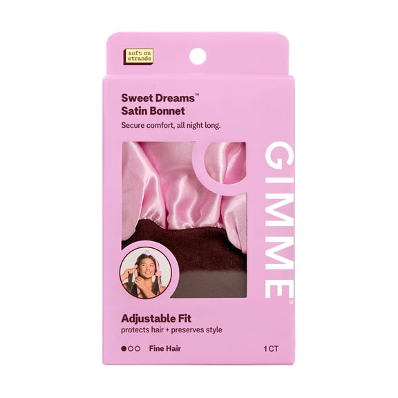 Gimme Beauty Sweet Dreams Satin Sleep Bonnet for Fine Hair - Pink, 1 Count