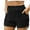 Black, variant on XWSHYW Women's Shorts, Casual Wear Work Out Shorts Solid Shorts with Pockets, Sizes