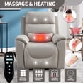 thumbnail image 2 of Sesslife Power Lift Recliner Chair, Electric Recliner Chair with Heat and Massage for Elderly, Single Sofa Recliner with Cup Holders and Side Pockets, Ergonomic Lounge Recliner Chair, Light Gray, 2 of 7