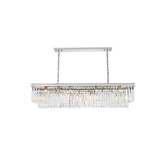 Urban Classic Sydney 12-Light Metal Royal Cut Chandelier in Nickel Finish