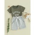 thumbnail image 2 of Bagilaanoe 2pcs Toddler Baby Boy Shorts Set Short Sleeve Letter Print T Shirt Tops + Shorts 6M 12M 18M 24M 3T Kids Casual Summer Clothes, 2 of 8