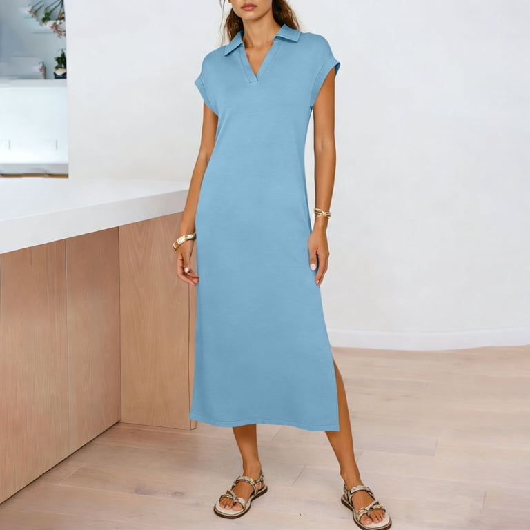 short sleeve slip dress Short Sleeve Satin Slip Dress