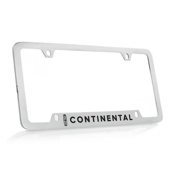 Lincoln Contiental wordmark Chrome Plated Brass Metal License Frame Plate Bottom Engraved 4 Hole