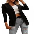 thumbnail image 2 of Veste Blazer Décontractée pour Femmes à Revers, Manches Longues, Ouverte à l'Avant, Tenue de Travail/bureau, Blazer, 2 of 11