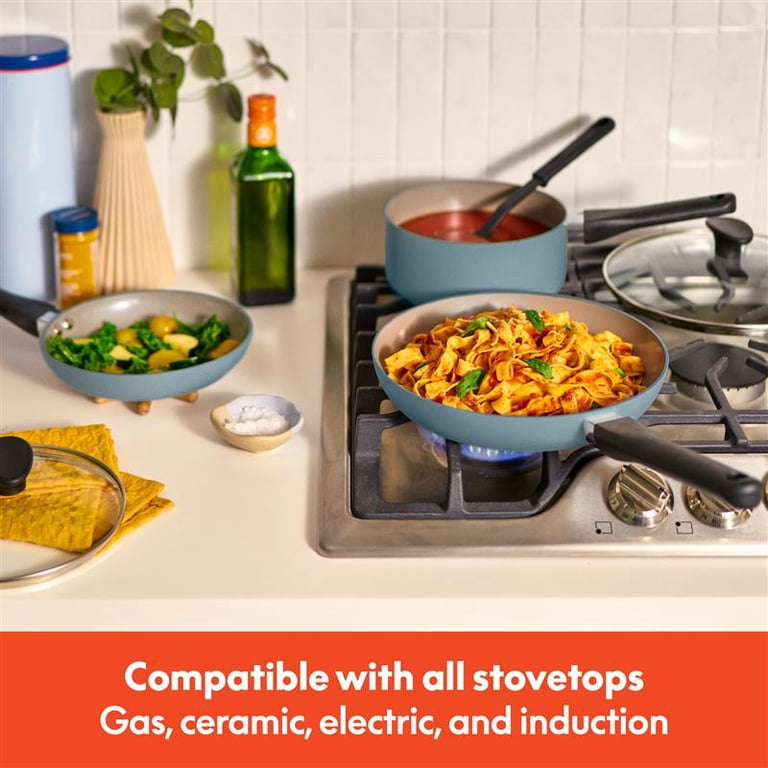 Bella 21 Piece Ceramic Non-Stick Cookware and Utensil Set, Surf