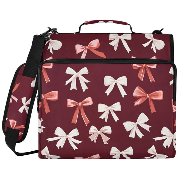 ALAZA Zipper Binder Bows Pattern 2 inch 3 Ring 500 Sheet Capacity Trapper Keeper File Folder Organizer Bag