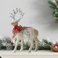 thumbnail image 4 of Sparkling Flocked Reindeer Ornament – 8.3" Shatterproof Christmas Decor for Tabletops, Gifts & Festive Displays (Multicolor)‌, 4 of 7