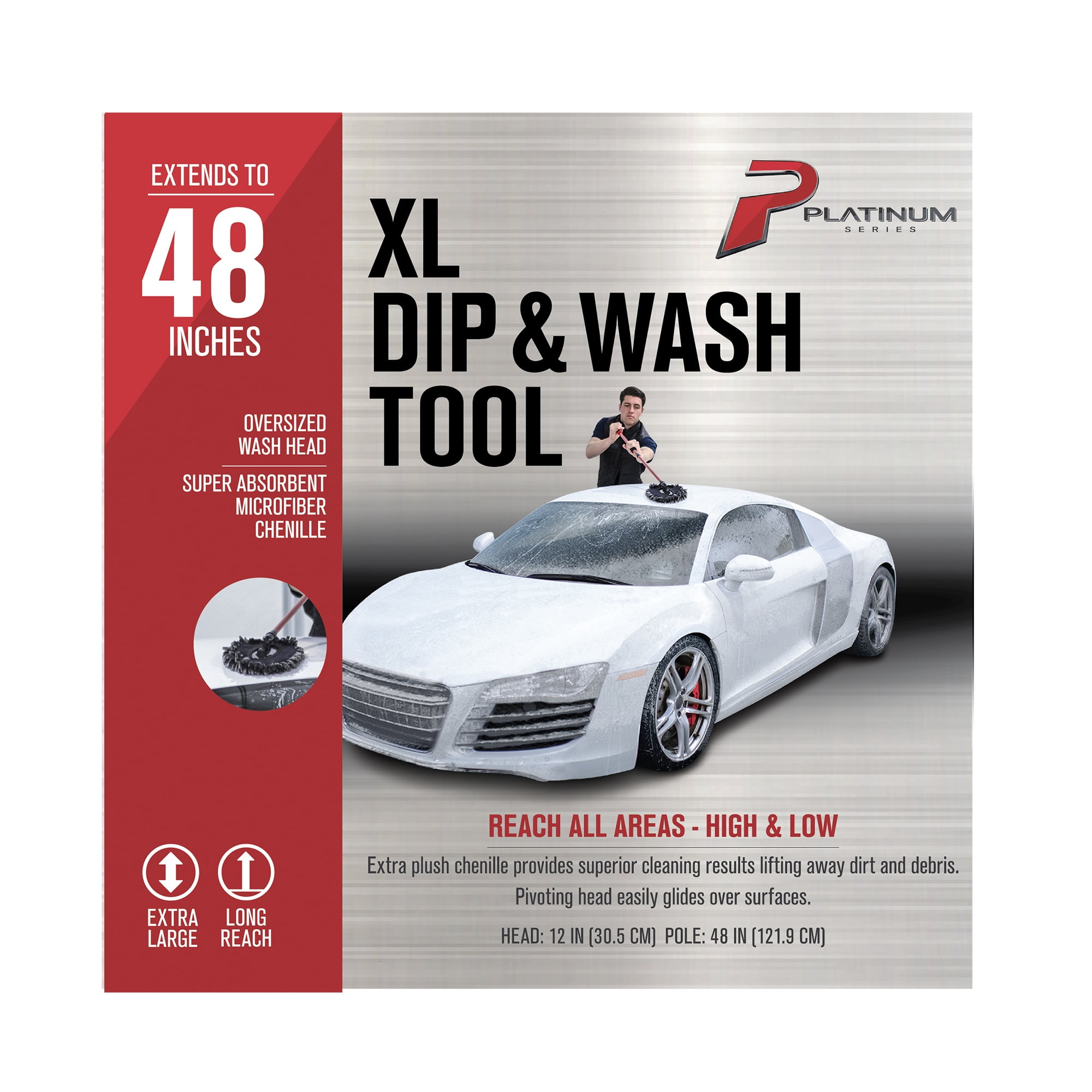 Platinum Series XL Microfiber Car Wash Mop with 48 Inch Telescopic Handle