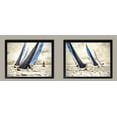 thumbnail image 1 of Racing Waters; Modern & Inspiring Beautiful Grey & Blue Sailing Prints; Nautical Decor, Set of Two 14x11in Black Framed Prints; Ready to hang!, 1 of 1