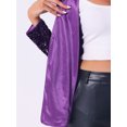 thumbnail image 5 of DARING DIVA Sequin Blazer Jacket Sparkly Open Front Cardigan S Purple, 5 of 6