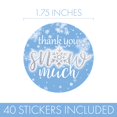 thumbnail image 3 of Pegatinas de recuerdo de fiesta con diseño de copo de nieve azul de invierno, agradecimiento, nieve, mucho, cumpleaños o boda, 40 etiquetas, 3 of 5