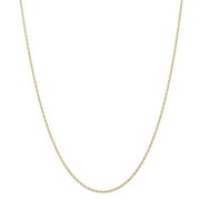 Real 14kt Yellow Gold 1.15mmCarded Cable Rope Chain; 22 inch; for Adults and Teens; for Women and Men