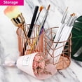 thumbnail image 2 of CNKOO Or Rose Tube de Stockage Maille Stylo Pot Métal Porte-Plume Or Rose Porte-Plume Multifonctions Pot Creux Récipient Rond Fleurs Stylo 2 Pièces, 2 of 7