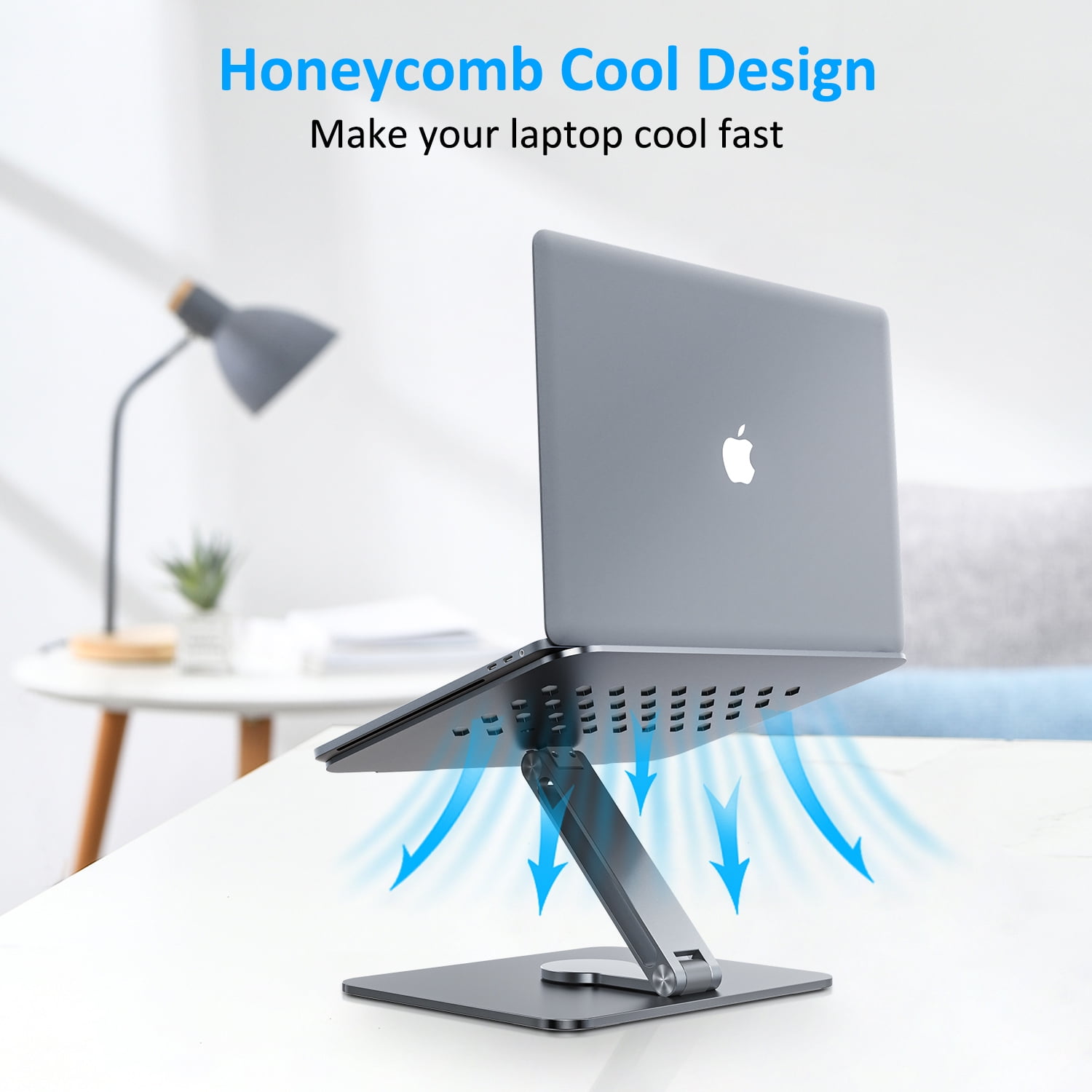 Laptop Stand for Desk Adjustable Portable Stable Laptop Holde Notebook Compatible with MacBook Air/Pro，for Dell, for HP, for ASUS Vertical Stand, Laptops from 10-17in，Silver