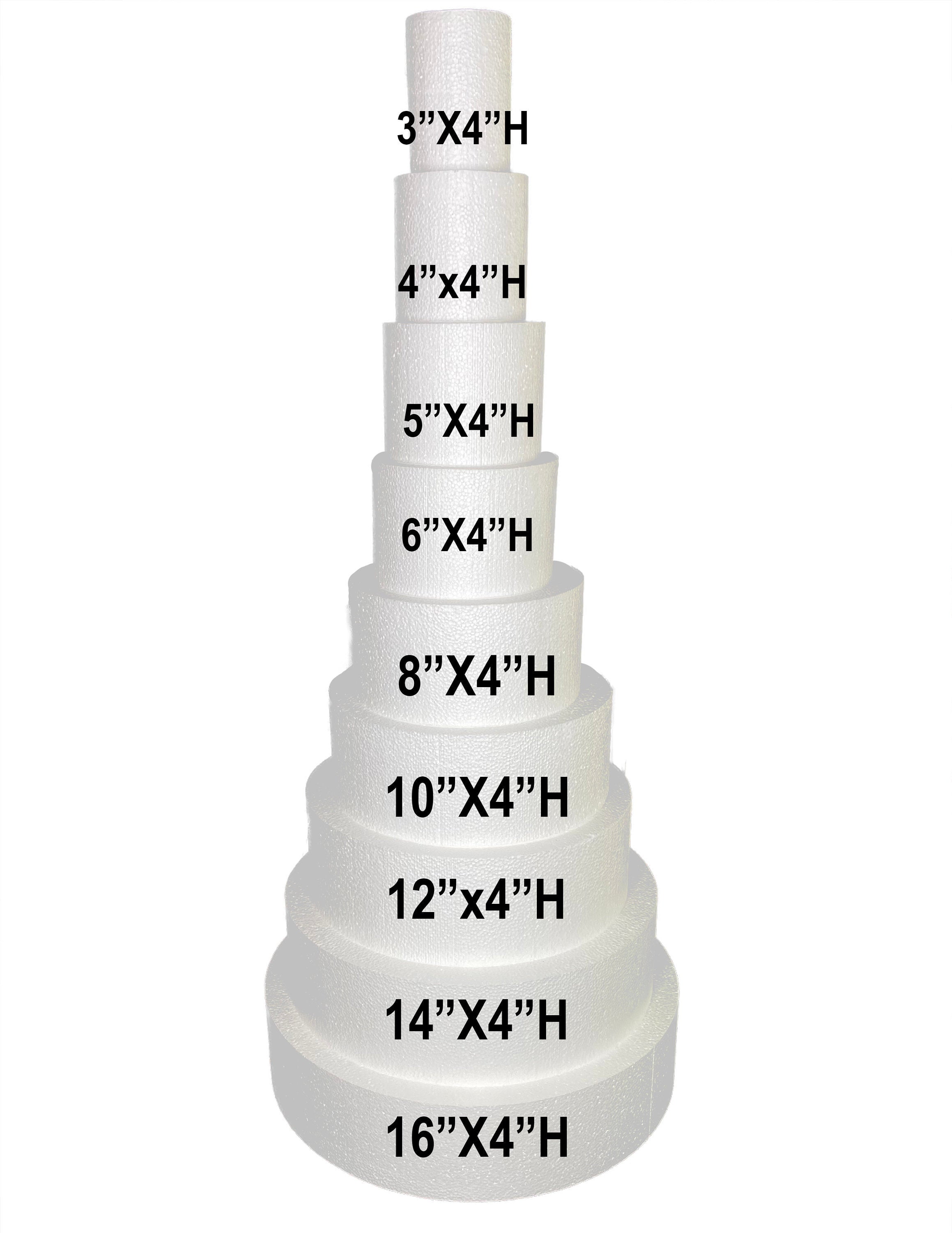 Round Smooth Foam Cake Dummies for Decorating and Wedding Display