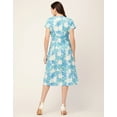 thumbnail image 4 of Moomaya Womens Printed Button Down Dress V Neck Short Sleeve Midi Dress, 4 of 8