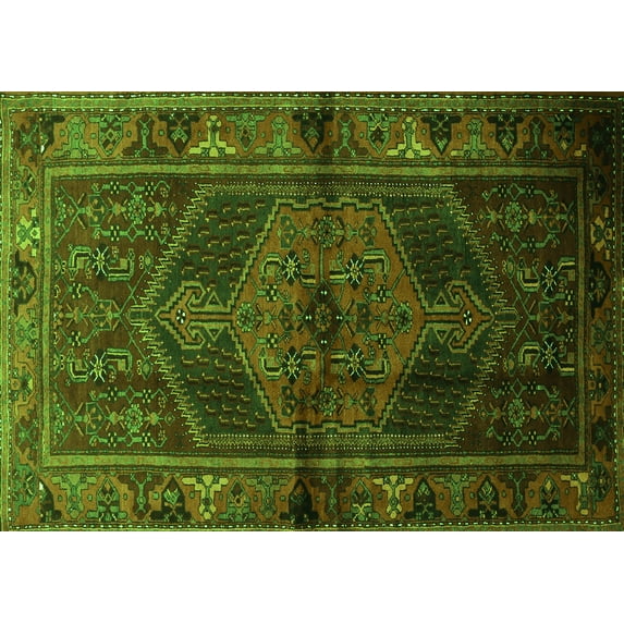 Ahgly Company Indoor Rectangle Persian Green Traditional Area Rugs, 8' x 12'