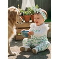 thumbnail image 4 of BemeyourBBs Newbron Baby Girl Golf Outfit Romper Infant Girls Spring Fall Winter Clothes Long Sleeve Golf Cart Print False Two-piece Patchwork Jumpsuit with Headband, 4 of 9