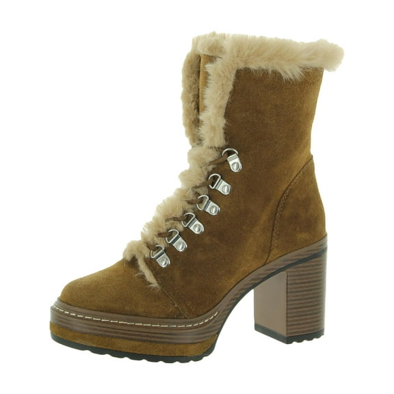 Steve Madden Womens Scoops Suede Platform Ankle Boots
