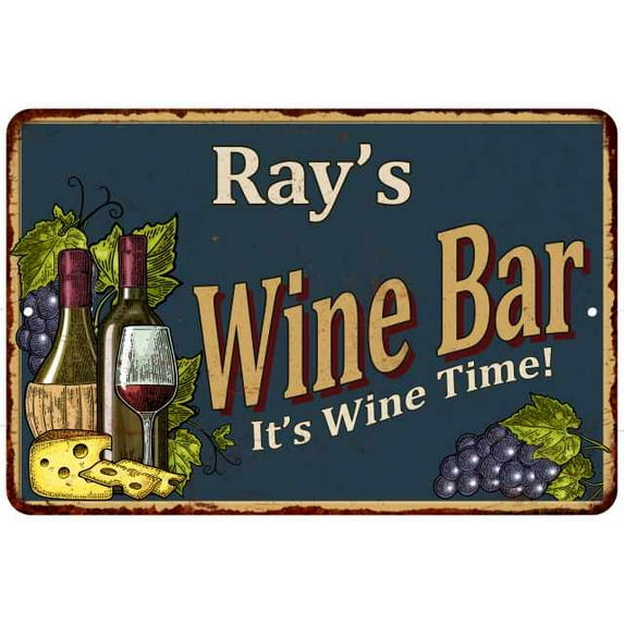 Ray's Wine Bar Green Sign Rustic Decor 12 x 18 Matte Finish Metal 112180055339