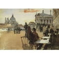 thumbnail image 4 of John Singer Sargent 32x24 Black Modern Wood Framed Wall Art Titled - Cafe on the Riva degli Schiavoni, 4 of 6