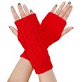 thumbnail image 1 of Guantes de invierno de 8 palabras de lana con medio dedo y muñequera corta con protección contra fugas y mangas de acrílico, 1 of 1
