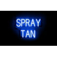 thumbnail image 1 of SpellBrite SPRAY TAN LED Sign for Business. 21.1" x 15.0" Blue SPRAY TAN Sign Has Neon Sign Look With Energy Efficient LED Light Source. Visible from 500+ Feet, 8 Animation Settings., 1 of 4