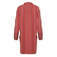 thumbnail image 6 of Ovticza Womens Button Down Shirts Casual Long Sleeve Dress Shirt Striped Print Oversized Work Blouse Top Red 2XL, 6 of 6