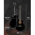 thumbnail image 4 of BAMBOO, Guitarra Electroacustica Negra Linden 40 - Incluye Funda - Guitarra Acustica con corte y equ, 4 of 9